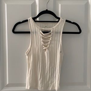 American eagle cross crop top (ribbed)